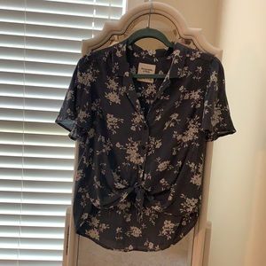 S. Blue floral button up shirt. Abercrombie.